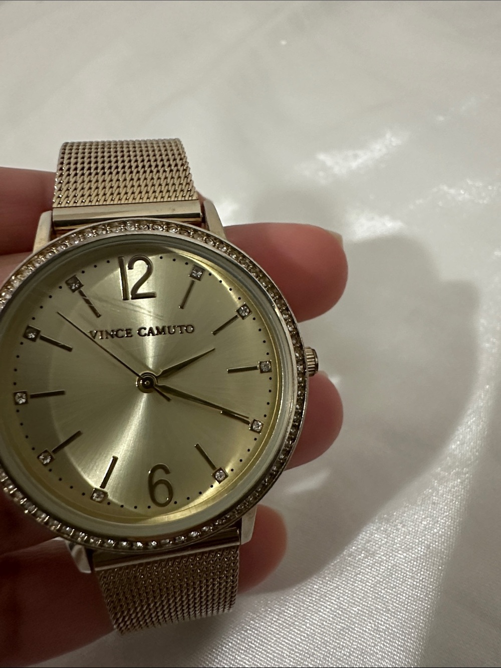 Vince Camuto Metallic Gold-Tone Mesh Bracelet Watch